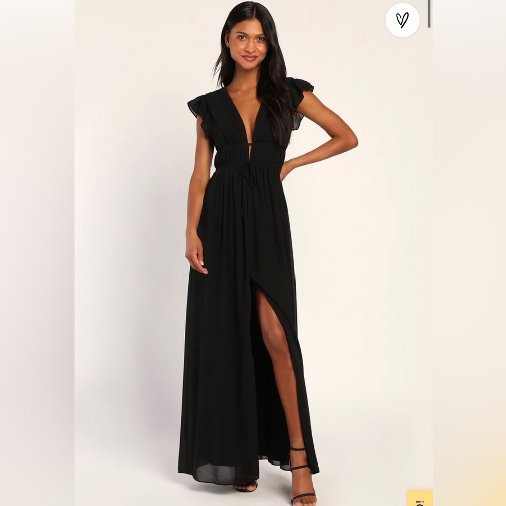 Black floor length Lulus dress size small